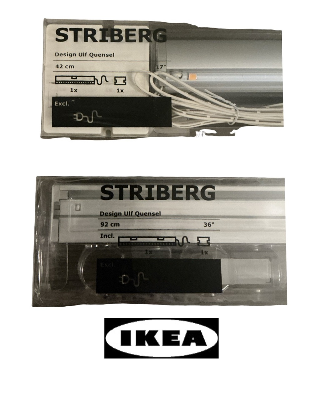 IKEA STRIBERG LED Light Bar - Silver and White